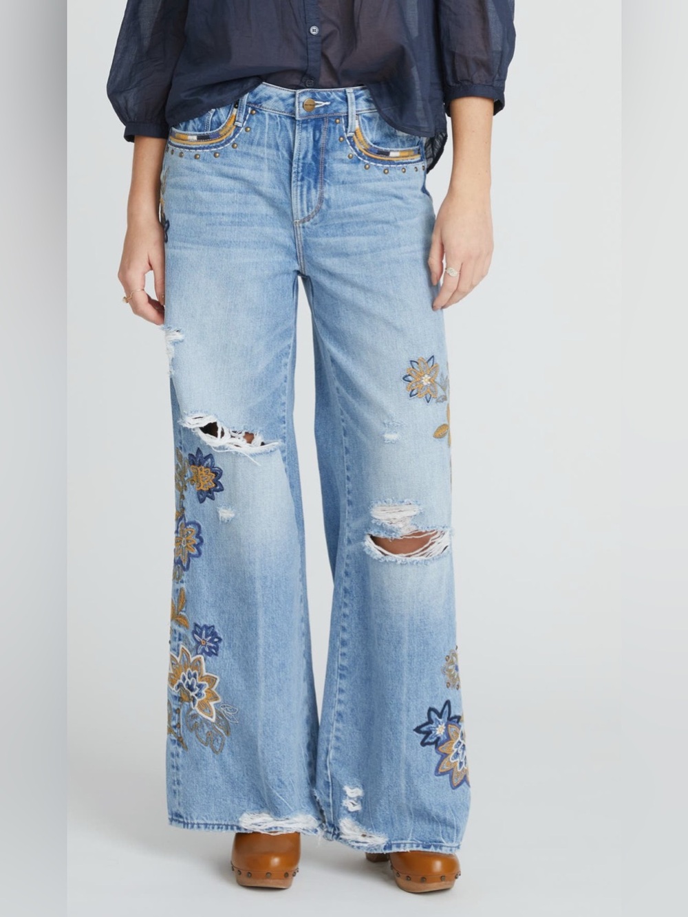 Driftwood Marlena Copper Magnolia Wide Leg Jeans